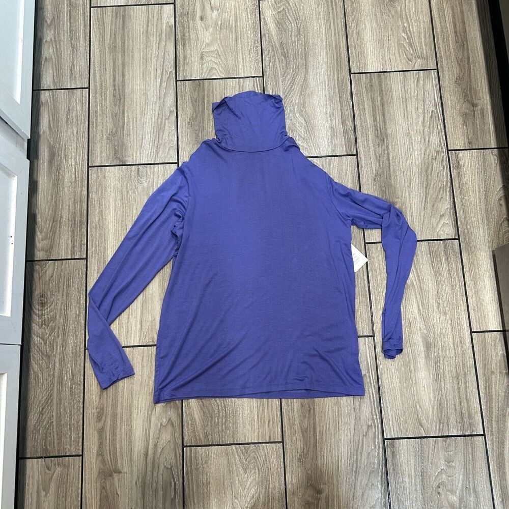 Eloquii Womens Long Sleeve Top 14 Turtleneck Purple Stretchy Basic Winter Wear
